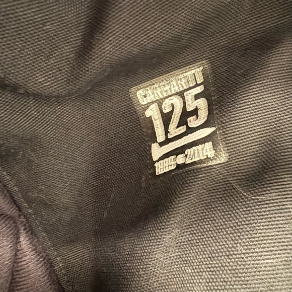 Vintage Carhartt Canvas Bomber Work Jacket Size XL Black Workwear 125 Year Ann - Picture 9 of 12